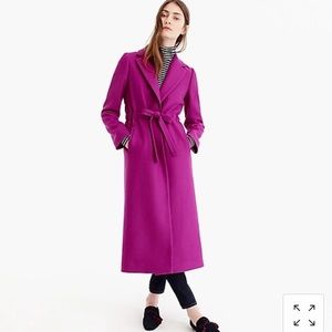 Jcrew coat. Tie-waist topcoat in double-serge wool